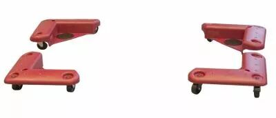 Jeu de 4 coins roulants plastique - charge 200 kg