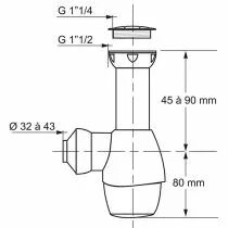 Siphon évier lavabo universel
