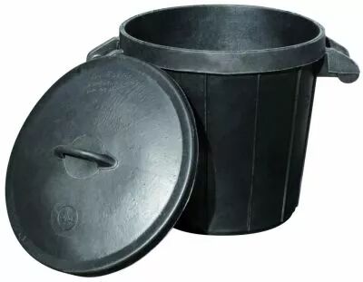 Couvercle pour poubelle caoutchouc naturel noir 75 L