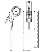 Serre-tube à chaîne réversible