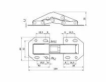 Charnière invisible en applique a plat