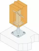 Pied de poteau PPS en âme - fixe avec platine