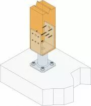 Pied de poteau en U - fixe avec platine
