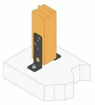 Pied de poteau PPG60 réglable en largeur