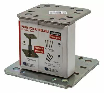 Kit pied poteau PPRC rglable prt  fixer