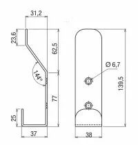 Porte vêtement seul acier époxy - 2 têtes