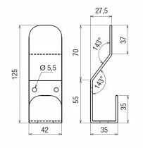 Porte vêtement seul acier époxy - 2 têtes