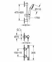 Ensemble thermostatique Tempesta G800 - 2 jets