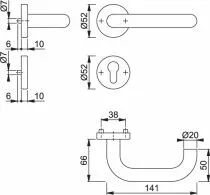 Ligne Paris - aluminium sur rosace - inox mat