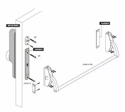 Keylex Profil pour barre antipanique