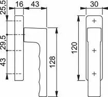 Poignée pour coulissant à translation Toulon