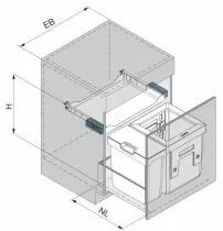 Poubelle pour tiroir Oeko