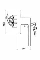 Crémone Kora à clé réversible