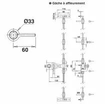 Espagnolette de crois&eacute;e lacets centr&eacute;s