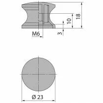 Bouton-poussoir Push-Lock &Oslash; 23 mm avec rosace