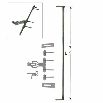 Ferrure de volets et portails Espagnolette de crois�e - Acier brut