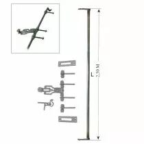 Ferrure de volets et portails Espagnolette de crois&eacute;e - Acier brut