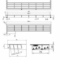 Grille d'a&eacute;ration pour plinthe 396 x 83 mm