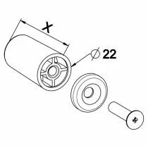 But&eacute;e ronde de tablier avec rondelle et vis