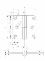 Paumelles diverses aluminium - Lame ferm&eacute;e - bouts arrondis