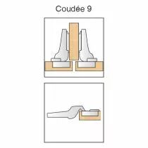 Charni&egrave;re invisible &oslash; 35 mm s&eacute;rie 200 bras coud&eacute; 9 mm - Salice