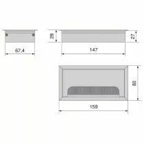 Passe-c&acirc;bles rectangulaire &agrave; encastrer