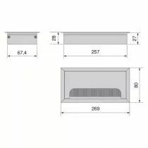 Passe-c&acirc;bles rectangulaire &agrave; encastrer