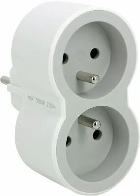 Fiche multiprise 2P+T - 2 sorties frontales