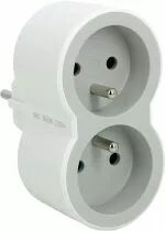 Fiche multiprise 2P+T - 2 sorties frontales