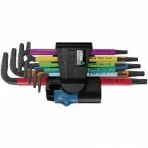 Jeu de 9 cl&eacute;s Torx&reg; HF multicolores &agrave; t&ecirc;te sph&eacute;rique