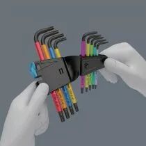 Jeu de 9 cl&eacute;s Torx&reg; HF multicolores &agrave; t&ecirc;te sph&eacute;rique
