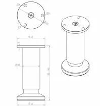 Pied de caisson r&eacute;glable &oslash;38 mm