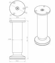 Pied de caisson r&eacute;glable &oslash;38 mm