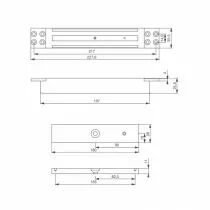 Ventouse &eacute;lectro magn&eacute;tique force 300 kg a encastrer - 3 types de montage