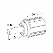 Embout pour tube ZF 54 L.50 C&ocirc;t&eacute; Man�uvre