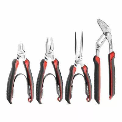 Jeu de 4 pinces : multi � verrouillage, coupante, � becs demi-ronds et universelle - CPE.1PB