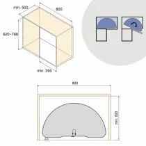 Set 2 plateaux 1/2 rond diam 800    haut reglable 700 a 800mm