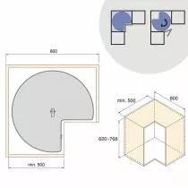Set 2 plateaux 1/2 rond diam 800    haut reglable 700 a 800mm