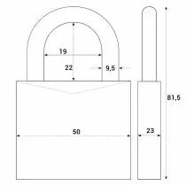 Cadenas renforc&eacute; blind&eacute; aluminium massif - s&eacute;rie 90RK Abus