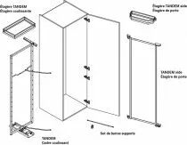 Ensemble coulissant Tandem Arena style chrom&eacute; hauteur 1700 mm