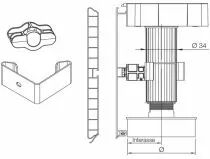 Clips de plinthe en acier magn&eacute;tiques &oslash; 34 mm