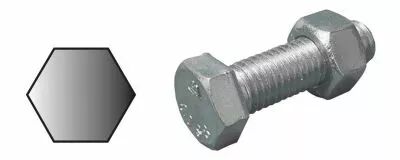 Boulon t�te hexagonale acier zingu� - filetage total