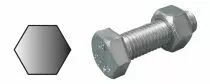Boulon t&ecirc;te hexagonale acier zingu&eacute; - filetage total