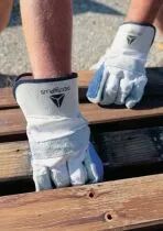 Gants docker cuir cro&ucirc;te de bovin doublure toile coton