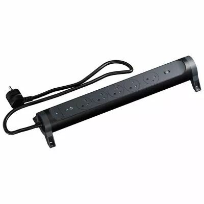 Multiprise rotative 5 prises avec parafoudre et 2 USB C noire