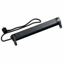 Multiprise rotative 5 prises avec parafoudre et 2 USB C noire