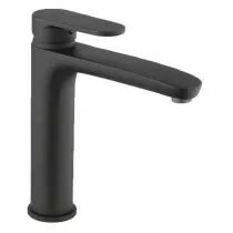 Mitigeur de lavabo noir mat + vidage Domao 300
