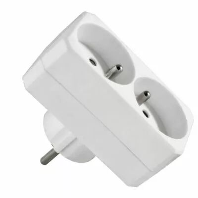 Biplite de fa�ade verticale 2 prises 2P+T Blanc