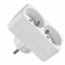 Biplite de fa&ccedil;ade verticale 2 prises 2P+T Blanc