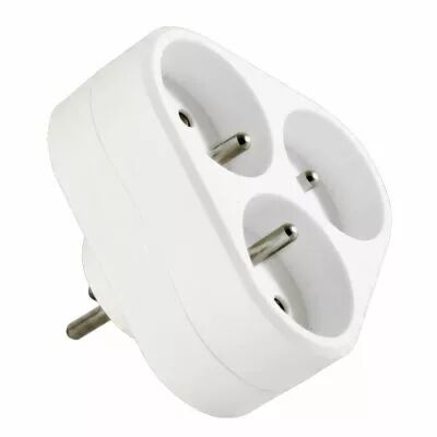 Triplite triangulaire 3 prises 2P+T Blanc